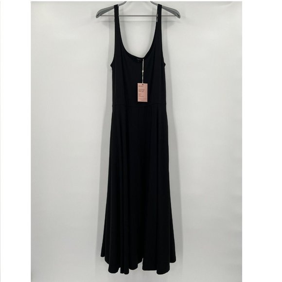 Quince Dresses & Skirts - Quince Women’s Black Tencel Jersey Fit & Flare Dress sz XS NWT Sleeveless Midi